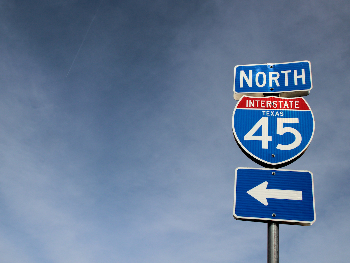 I-45 road sign