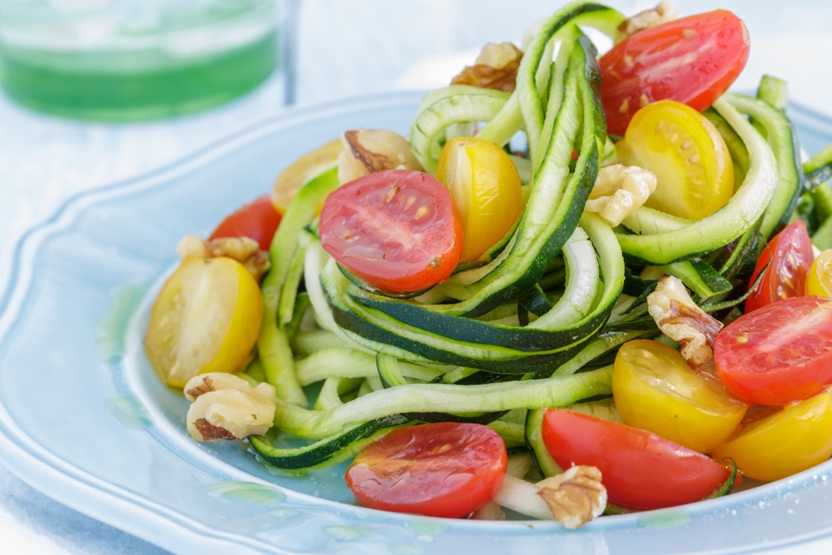 Low-Carb Meal of Zucchini Noodles with Tomatoes Weight Loss Advice