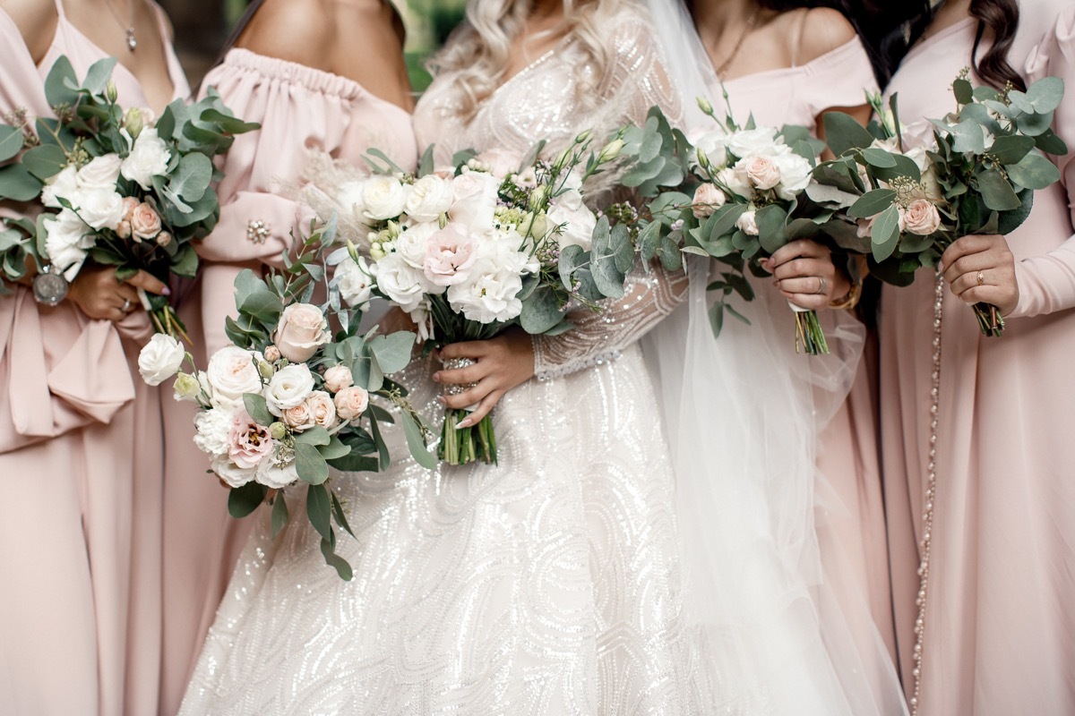 bride with bridesmaids