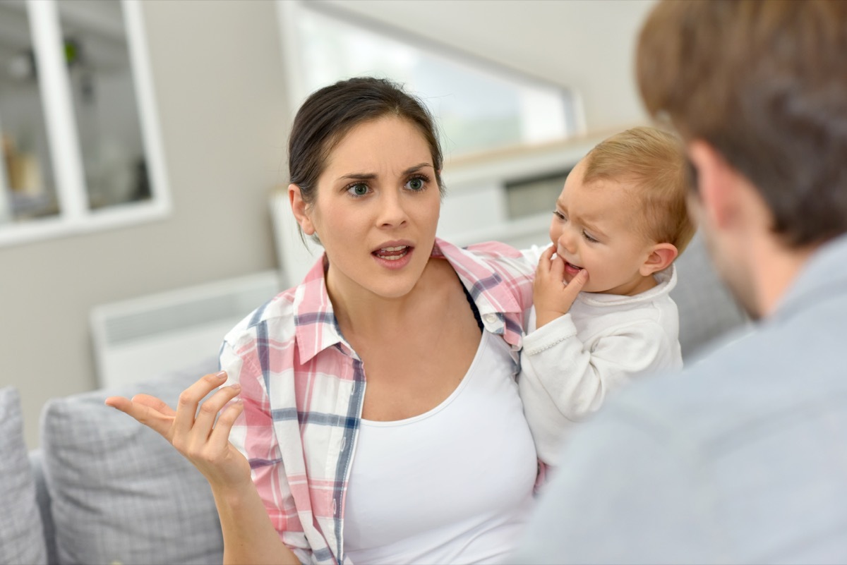 Couple arguing about parenting