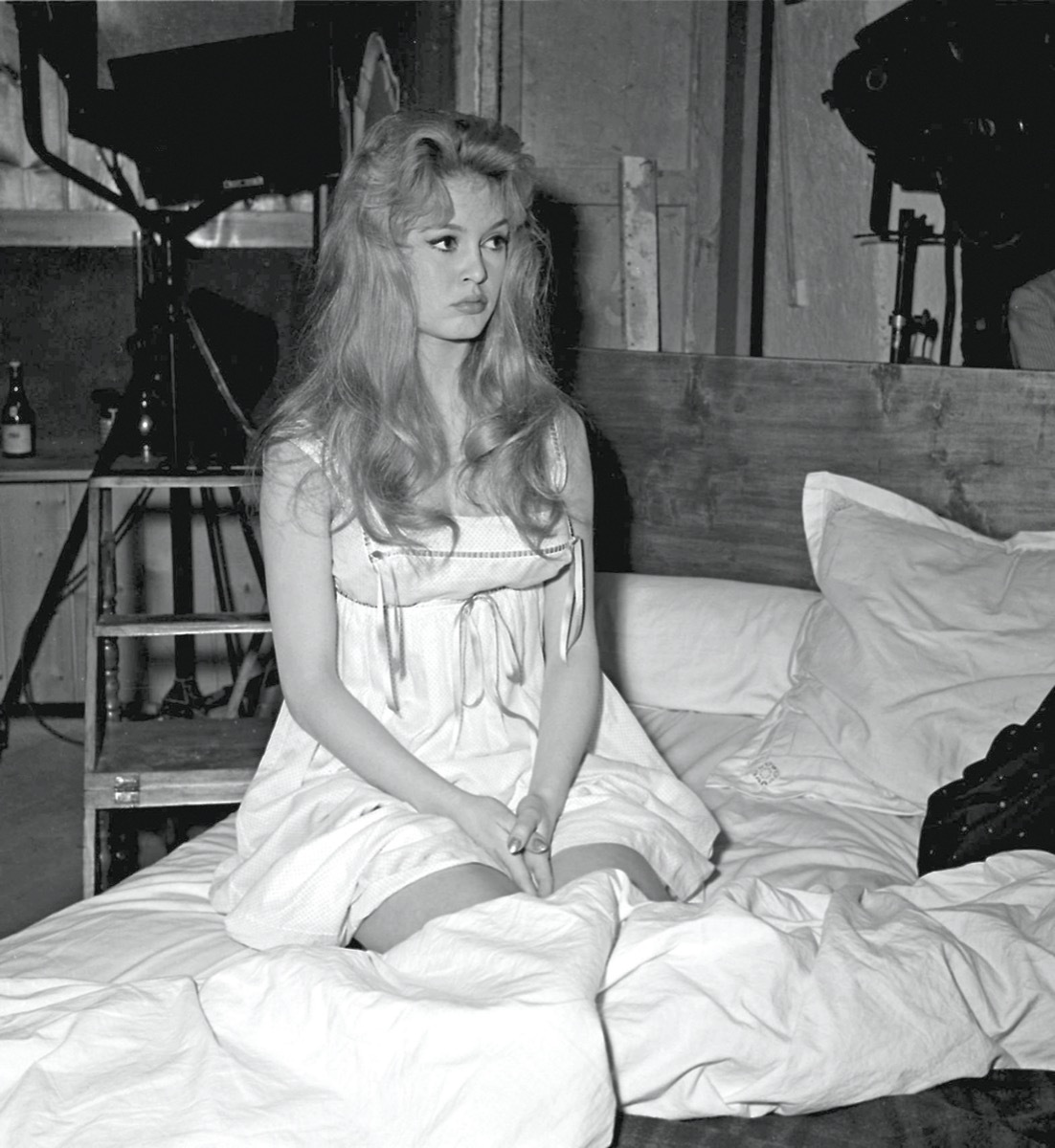 brigitte bardot in white nightgown