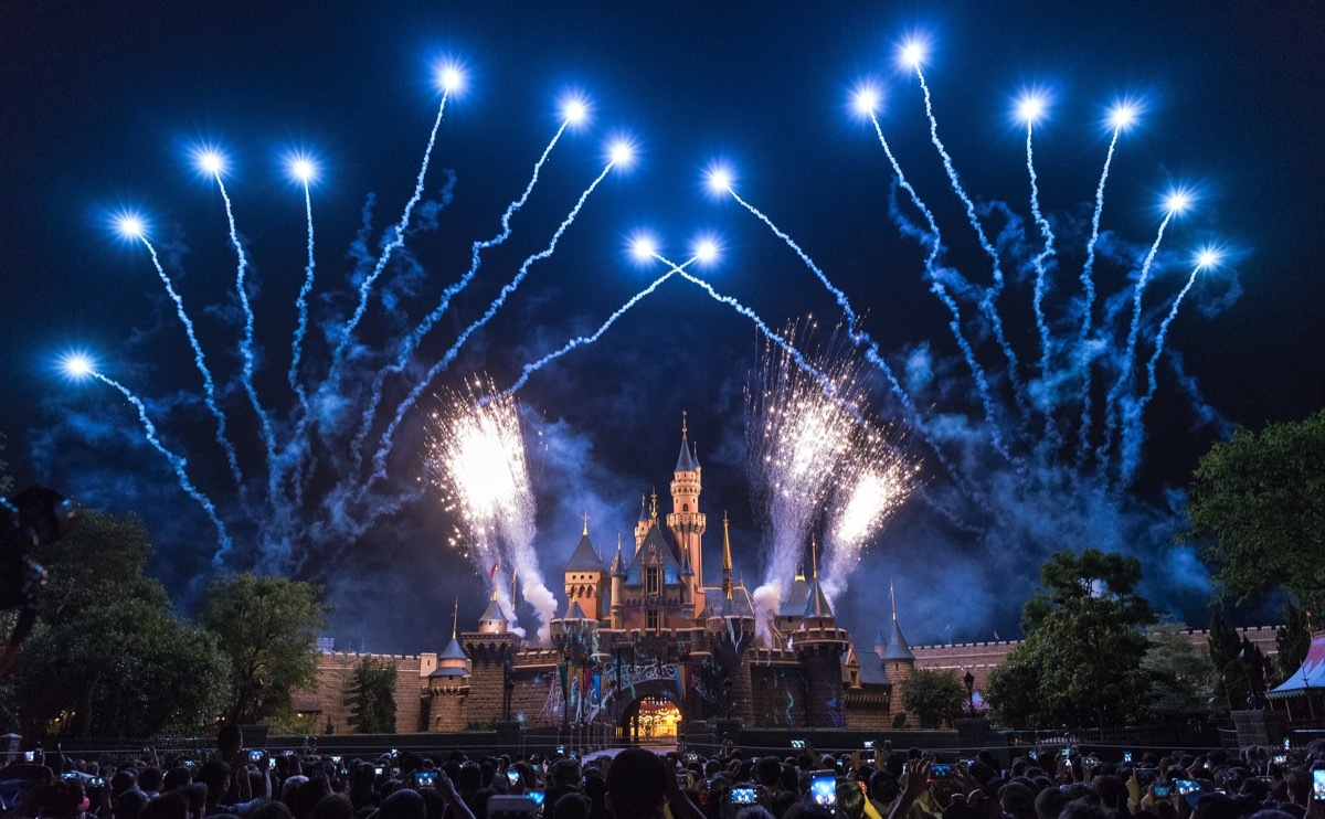 fireworks at the hong kong disneyland