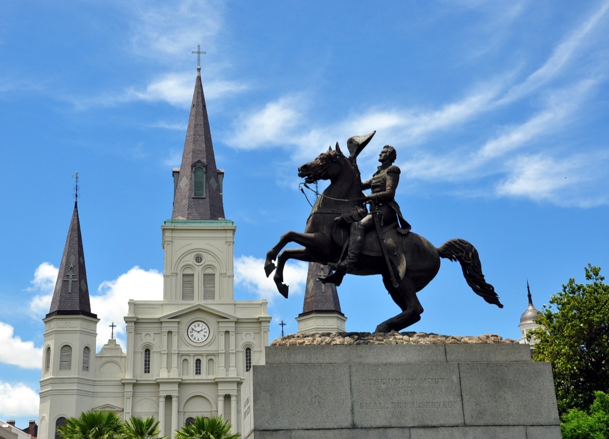 andrew jackson statue in new orleans louisiana famous state statues