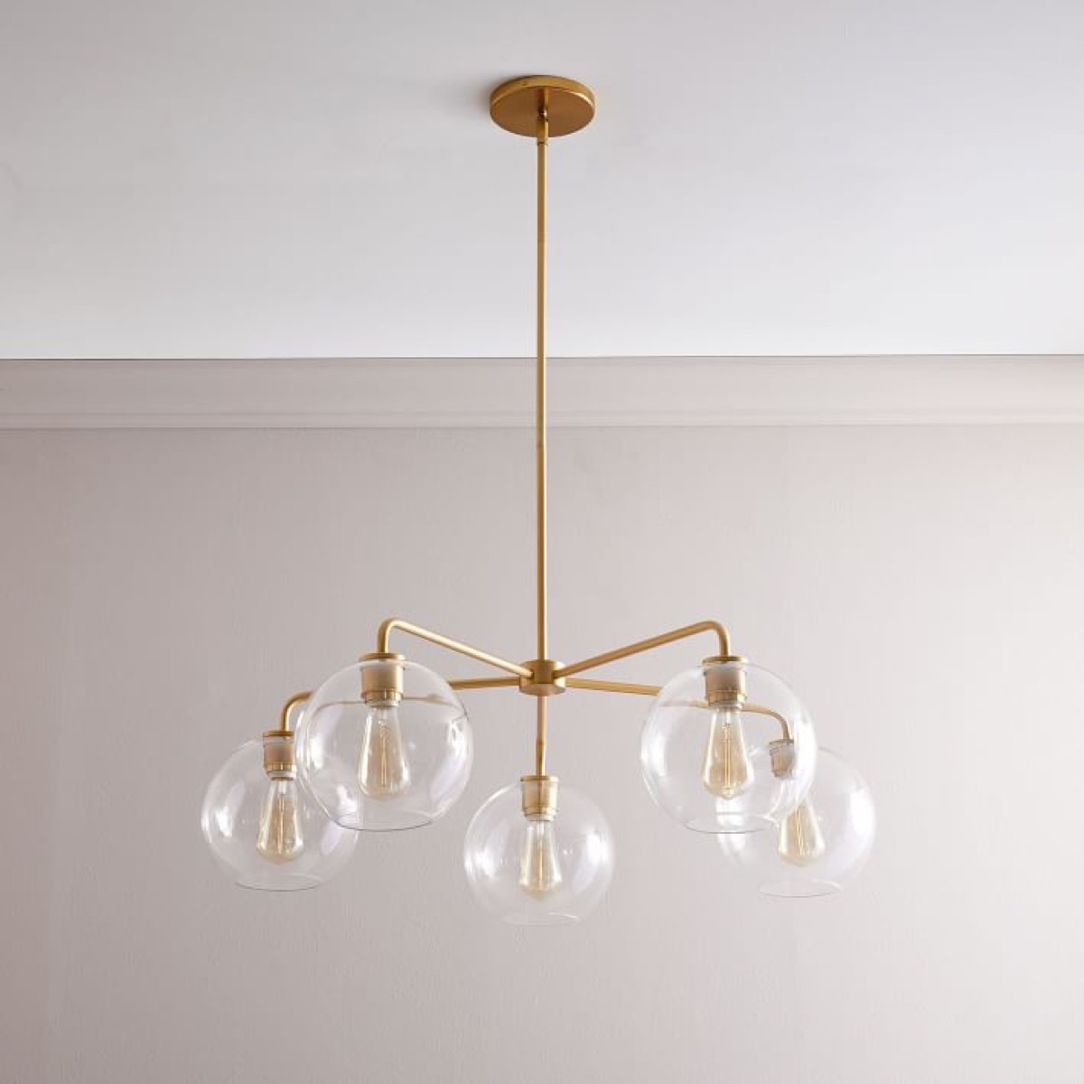 brass mid century chandelier