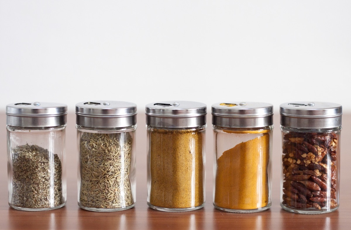 spices on counter in kitchen