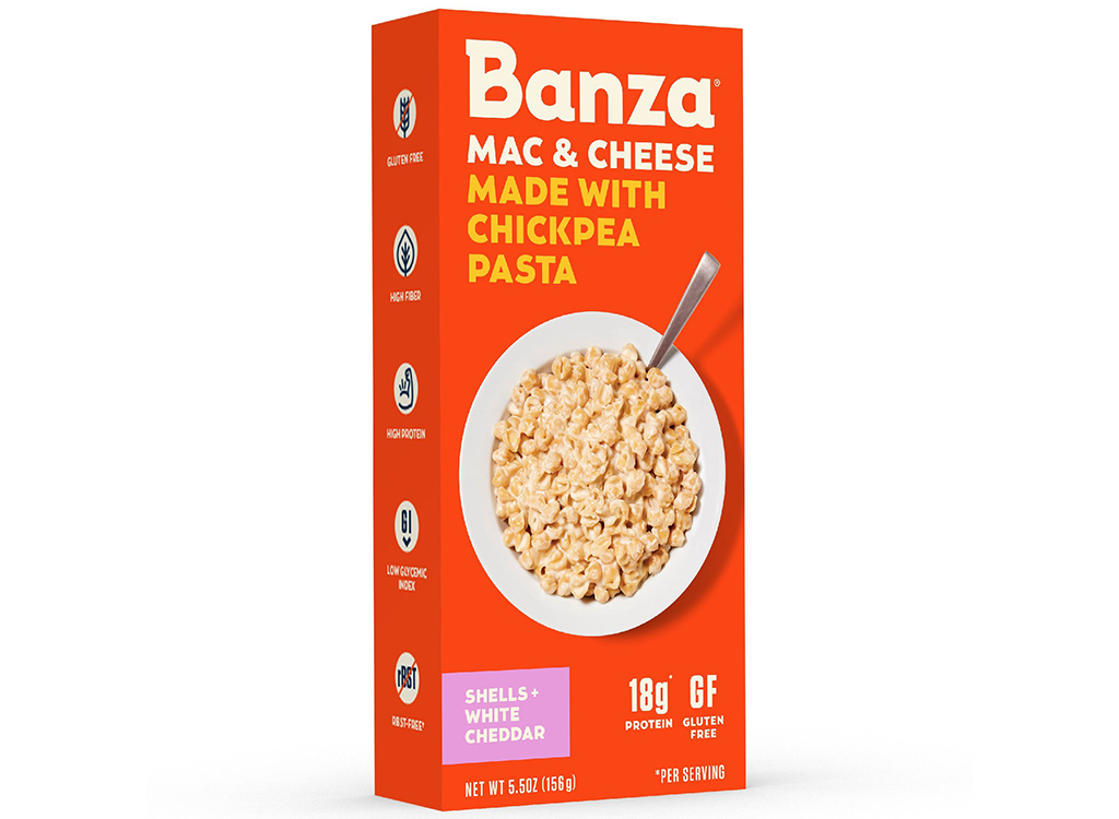 White cheddar banza mac and cheese shells