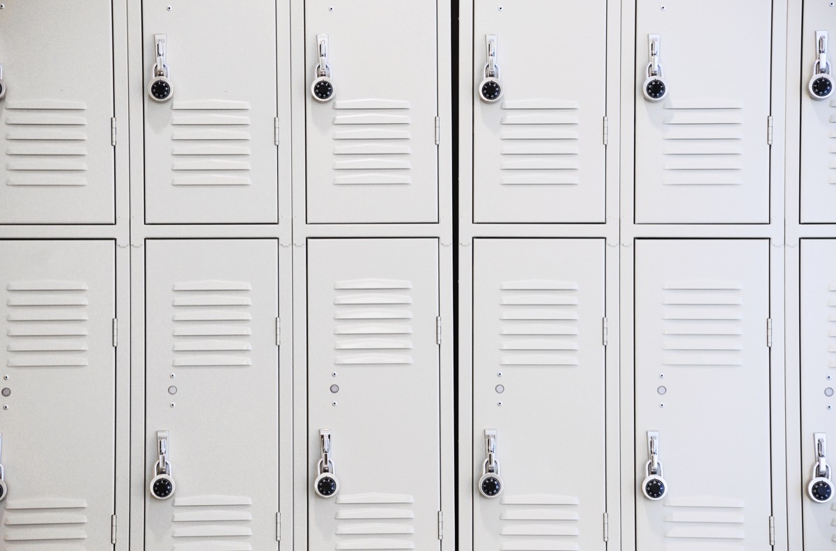 white storage lockers