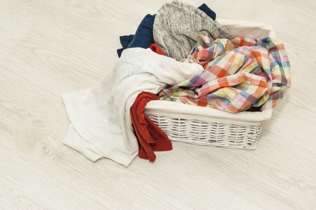 Dirty clothes that aren't in the hamper, over 40